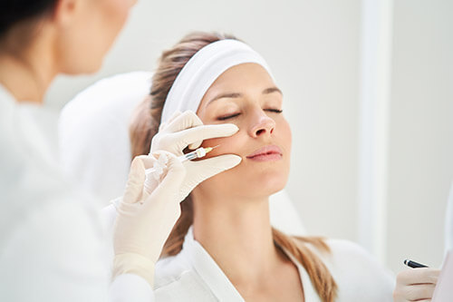 Woman having botox